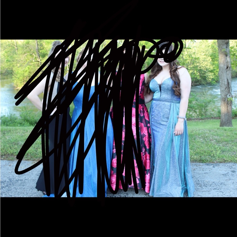 Sparkly blue Sherri hill dress size 16